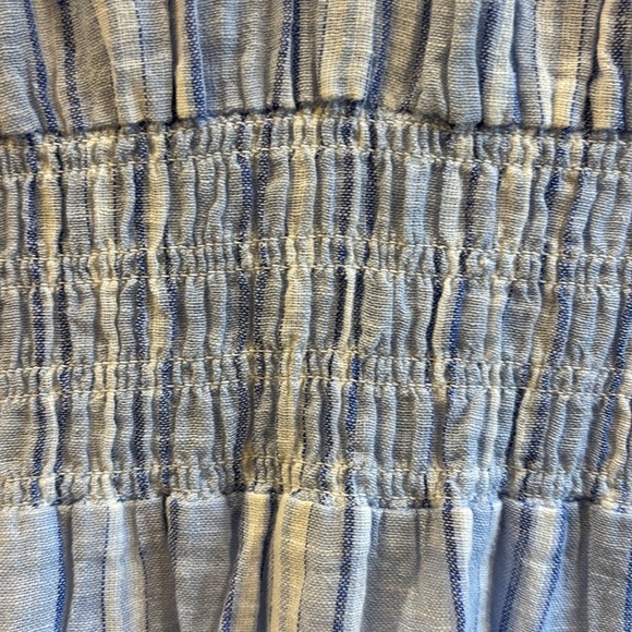 RAILS BRAND BLUE..LIGHT BLUE WHITE STRIPED SUNDRESS ELASTIC WAIST FLUTTER SLEEVE - Picture 10 of 12